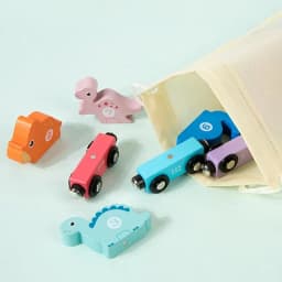 Small Magnetic Number Train Wooden Train Cars Smooth Edges Dinosaur Train Game Educational Car Toy For Knowing Various Colors