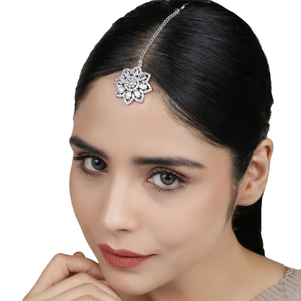 Stonefans Flower Forehead Chain Bridal Headpiece Jewelry Indian Designer Full New Rhinestone Headband Hair Wedding Accessories