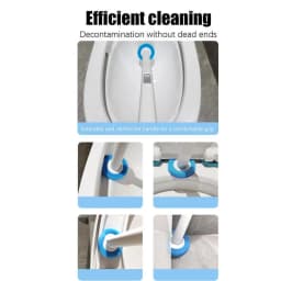 Toilet Wand Kit Soft Toilet Wand Bowl Brush With Holder Toilet Cleaning Kit Automatic Multifunctional Cleaning Supplies For