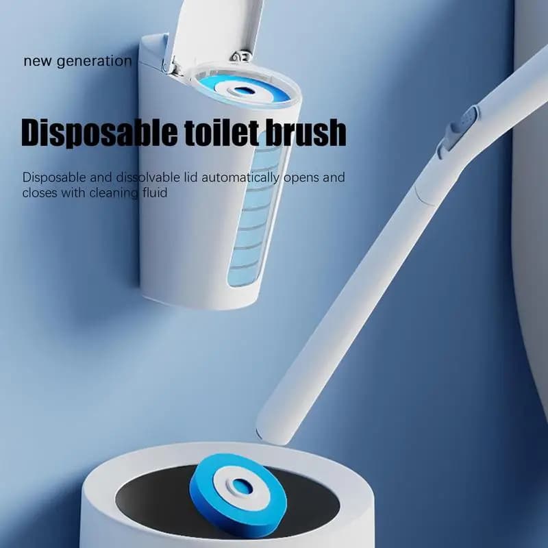 Toilet Wand Kit Soft Toilet Wand Bowl Brush With Holder Toilet Cleaning Kit Automatic Multifunctional Cleaning Supplies For