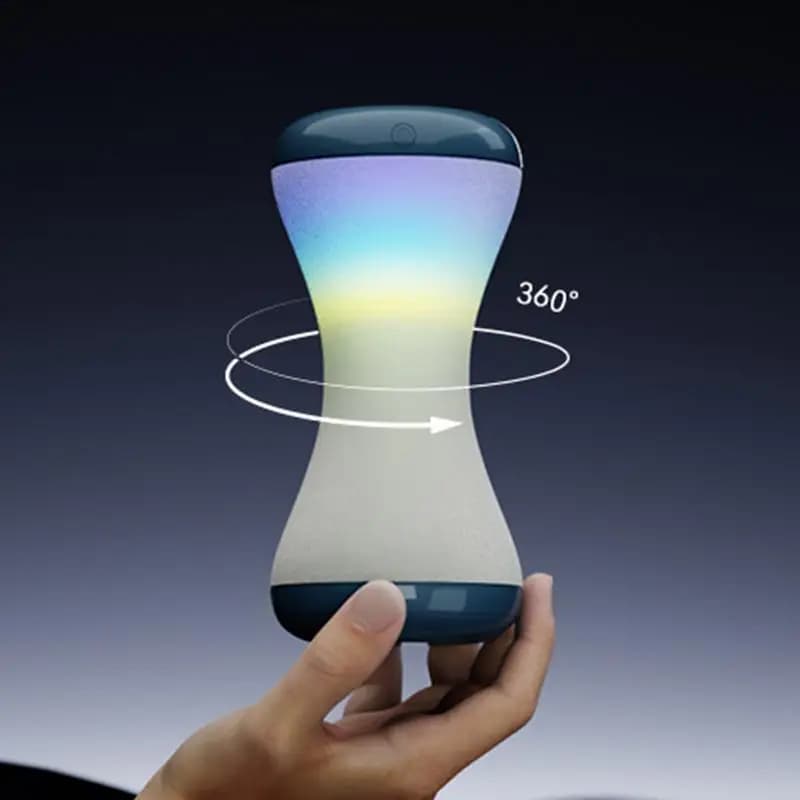 Touch Bedside Table Lamp LED Full-Color RGB Light Touch Control Table Lamp 360 Rotating Hourglass Shape Cordless Touch Lamp For