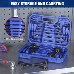 WORKPRO 22-Piece Ratcheting Wrench Set, Anti-slip Teeth, Ratchet Combination Wrench Sets with Organizer Box