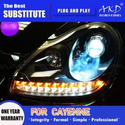 AKD Head Lamp for Porsche Cayenne LED Headlight 2003-2007 Headlights Cayenne DRL Turn Signal High Beam Angel Eye Projector Lens