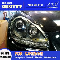 AKD Head Lamp for Porsche Cayenne LED Headlight 2003-2007 Headlights Cayenne DRL Turn Signal High Beam Angel Eye Projector Lens