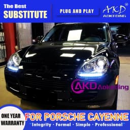 AKD Head Lamp for Porsche Cayenne LED Headlight 2003-2007 Headlights Cayenne DRL Turn Signal High Beam Angel Eye Projector Lens