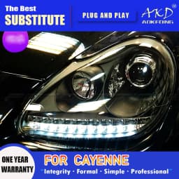 AKD Head Lamp for Porsche Cayenne LED Headlight 2003-2007 Headlights Cayenne DRL Turn Signal High Beam Angel Eye Projector Lens