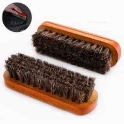 Quality Leather Shoe Brush Solid Wooden Handle Details Polishing and Cleaning Brush Horse Hair Soft Wood Brush Shoe Accessories