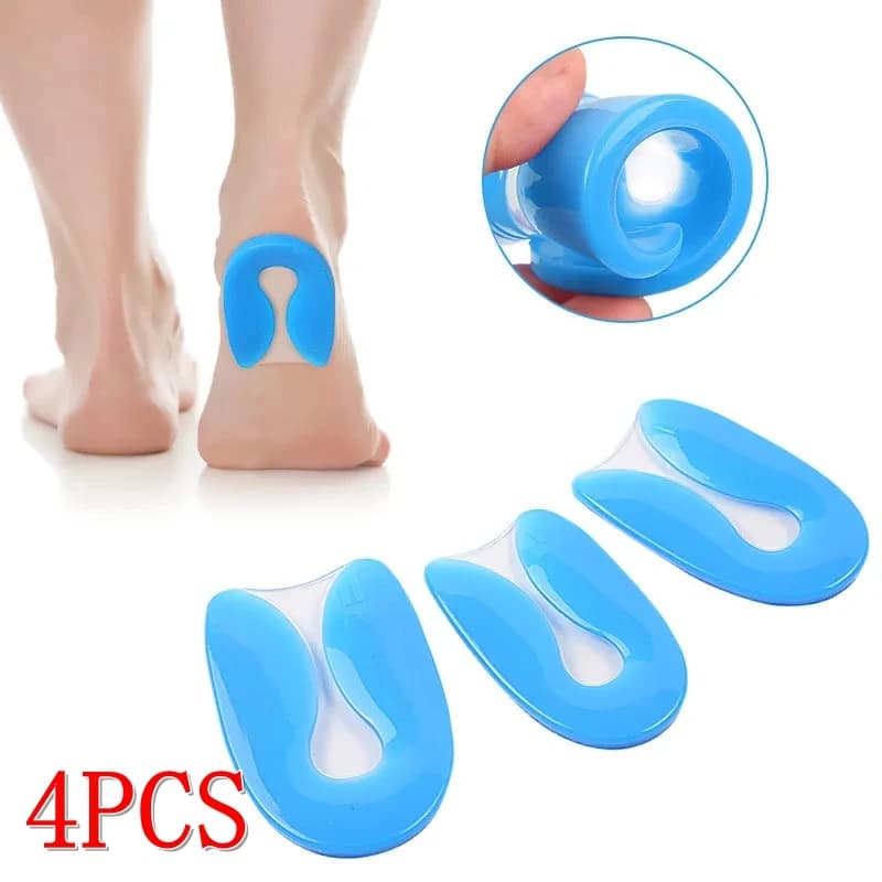 2pcs/4pcs Gel Heel Protectors Shock Absorbing Insoles Soft Elastic Silicone Heel Cushions Foot Care Products Fasciitis Insoles