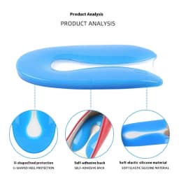2pcs/4pcs Gel Heel Protectors Shock Absorbing Insoles Soft Elastic Silicone Heel Cushions Foot Care Products Fasciitis Insoles