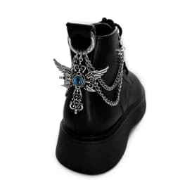 1pc Devil Eye Titanium Steel Shoe Chain Metal Entagram Pendant Women Shoes Decoration Accessories Boots Shoe Party Diy Jewelry