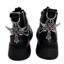 1pc Devil Eye Titanium Steel Shoe Chain Metal Entagram Pendant Women Shoes Decoration Accessories Boots Shoe Party Diy Jewelry