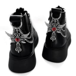1pc Devil Eye Titanium Steel Shoe Chain Metal Entagram Pendant Women Shoes Decoration Accessories Boots Shoe Party Diy Jewelry