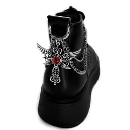 1pc Devil Eye Titanium Steel Shoe Chain Metal Entagram Pendant Women Shoes Decoration Accessories Boots Shoe Party Diy Jewelry