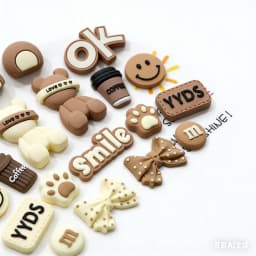 19PCS Brown Bear Shoes Charms Set Cute Smile Coffee Shoe Accessories PVC Clog Decorations for Sandals Perfect Gift for Party