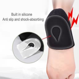 1 Pair Silicone Heel Pads Shock Absorption Relieving Leg Pressure Adjustable Straps To Prevent Slipping Insoles