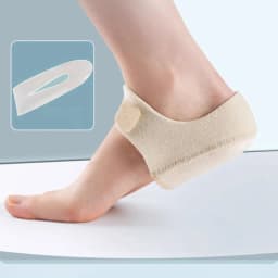 1 Pair Silicone Heel Pads Shock Absorption Relieving Leg Pressure Adjustable Straps To Prevent Slipping Insoles