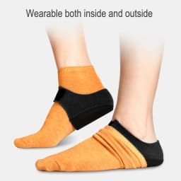 1 Pair Silicone Heel Pads Shock Absorption Relieving Leg Pressure Adjustable Straps To Prevent Slipping Insoles