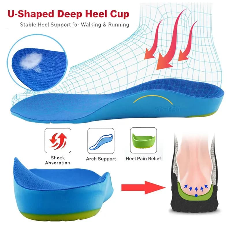 Unisex Orthotics Flat Foot High Arch Support Orthopedic Insoles Soft Breathable Orthotic Arch Foot Running Sports Shoes Pads