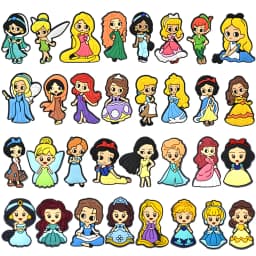 10-100Pcs Princess Series Cute Shoe Charms for Clogs Sandals Decoration Shoes Accessories Buckle for Girl Friends Gift