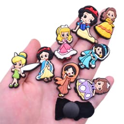 10-100Pcs Princess Series Cute Shoe Charms for Clogs Sandals Decoration Shoes Accessories Buckle for Girl Friends Gift