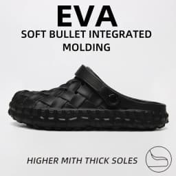 Men's EVA Clog Shoes Summer New Thick Bottom Anti-Slip Deodorant Toe Cover Beach Slippers Breathable Comfortable Sandals