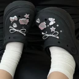 10PCS Silvery Hello Kitty Set Girls Women Shoe Charms DIY Hole Shoes Detachable Buckle Garden Shoes Accessories Festival Gift