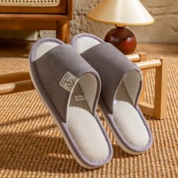 Men's Breathable Open-Toe House Slippers - Comfortable Linen Indoor Slides, Anti-Slip & Odor-Resistant Bedroom Winter Slippers