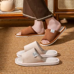 Men's Breathable Open-Toe House Slippers - Comfortable Linen Indoor Slides, Anti-Slip & Odor-Resistant Bedroom Winter Slippers
