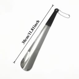 Simple Stainless Steel Shoe Horn: Slip on Shoes While Standing. No Bending. Easy-Grip with Hanging Hole. Fits All Footwear.