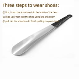 Simple Stainless Steel Shoe Horn: Slip on Shoes While Standing. No Bending. Easy-Grip with Hanging Hole. Fits All Footwear.