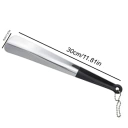 Simple Stainless Steel Shoe Horn: Slip on Shoes While Standing. No Bending. Easy-Grip with Hanging Hole. Fits All Footwear.
