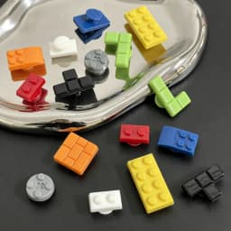3D Building Block Shaped Shoe Charms for Clog Slide Sandals DIY Clogs Decoration Shoe Buckle Pins Shoe Decoration Birthday Gifts