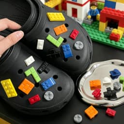 3D Building Block Shaped Shoe Charms for Clog Slide Sandals DIY Clogs Decoration Shoe Buckle Pins Shoe Decoration Birthday Gifts