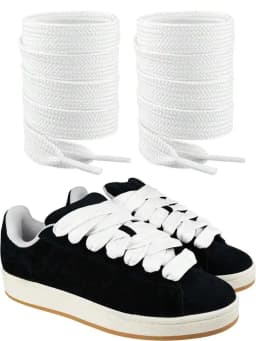 Solid Color Flat Shoe Laces, 20MM Thick Sturdy Strings, Universal Replacement for Campus 00s Basketball Shoes & Daily Sneakers