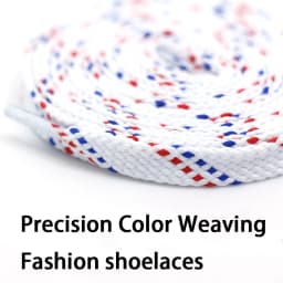 1Pair Mixed Color Shoe Laces Black and White Stripe Double Flat Shoelaces Sneakers Casual Shoes Shoelace
