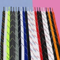 1Pair Mixed Color Shoe Laces Black and White Stripe Double Flat Shoelaces Sneakers Casual Shoes Shoelace
