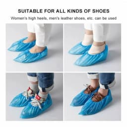 100PCS Disposable Waterproof Shoe Cover Plastic Non-Slip Foot Cover Indoor PE Padded Shoe Cover