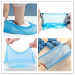 100PCS Disposable Waterproof Shoe Cover Plastic Non-Slip Foot Cover Indoor PE Padded Shoe Cover