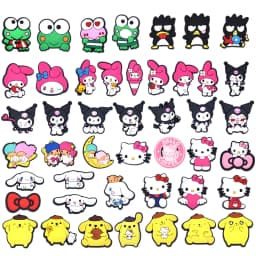 3/45PCS Sanrio Kuromi HelloKitty Shoe Charm Mix Wholesale PVC Decor Buckle Clog Bag Wristband Detachable Waterproof Party Gift