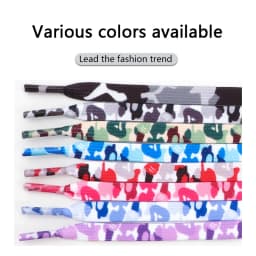 1 Pair Flat Shoe Laces For Sneakers Colorful Shoelaces Camouflage Print Boot Men And Women Leisure Shoestring Accessories