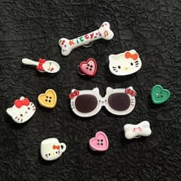Cute Sunglasses Hello Kitty Plush Shoes Charms for Sandals & Slippers Accessories Xmas Party Girls Gift