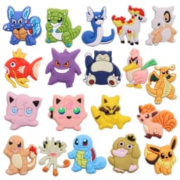 8-19pcs/set Pokemon Pikachu PVC Shoe Buckle Fit Wristbands DIY Charms Decorations Hole Kids Shoes Ornaments Party Gift