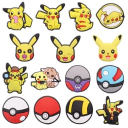8-19pcs/set Pokemon Pikachu PVC Shoe Buckle Fit Wristbands DIY Charms Decorations Hole Kids Shoes Ornaments Party Gift