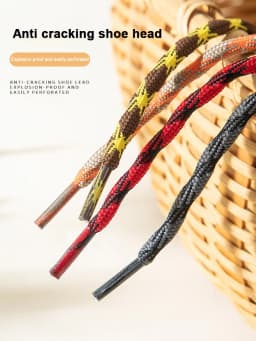 New Anti-Slip Durable Sports Shoe Laces for Outdoor Heavy-Duty Use Double Spherical Cross Woven Mountaineering Shoelaces