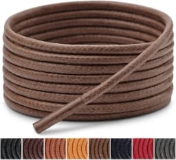 New Waterproof Leather Laces - Round Waxed Shoelaces - Men's Waxing Business Boots Shoe Ropes Length 60/80/100/120/140/180 CM