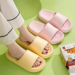 Couple's Summer Indoor Home Slippers 2026 Thick Bottom Lightweight Eva Slippers Women Plus Size Soft Sole Message Slides Shoes