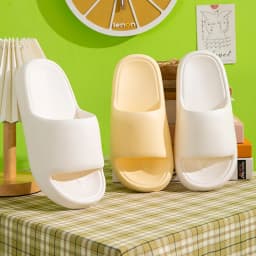 Couple's Summer Indoor Home Slippers 2026 Thick Bottom Lightweight Eva Slippers Women Plus Size Soft Sole Message Slides Shoes