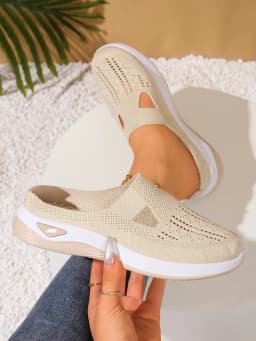 Women's Indoor Home Half Slippers, Breathable Vent Design Slip On Summer Casual Footwear, Daily Slip-on Sandals for Household