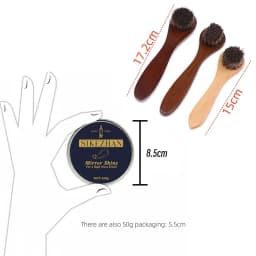 Mirror Shine Shoe Polish Wax Neutral Leather Care Paste Wooden Handle Horsehair Dauber Brush for Boots Cleaning