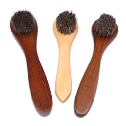 Mirror Shine Shoe Polish Wax Neutral Leather Care Paste Wooden Handle Horsehair Dauber Brush for Boots Cleaning